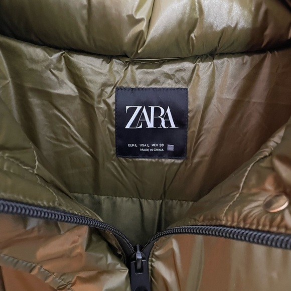 NWT Green Zara puffer size Large - Picture 3 of 5